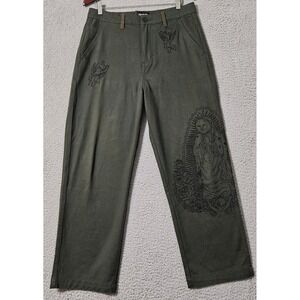 RipNDip Green Embroidered Cat Jeans Baggy Pants Y2K Pants Men's Size 32x28